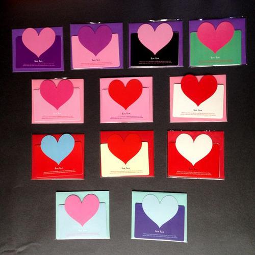 韩国创意爱心贺卡祝福语浪漫情人小清新心形卡片留言礼品带信封