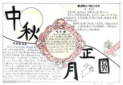 关于重阳节的古诗中秋手抄报图片大全关于元宵佳节合家团圆手抄报