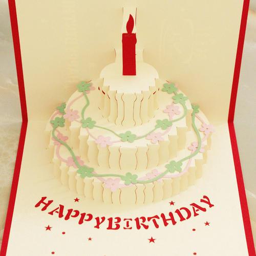 过生日的蛋糕立体贺卡蛋糕立体贺卡