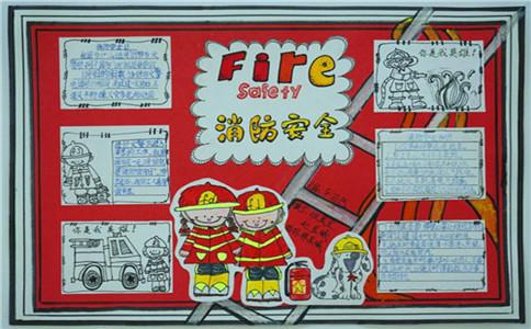 幼儿园119消防安全手抄报绘画