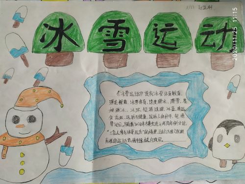 冰雪运动知识进校园手抄报 写美篇  为引导全校学生参与北京冬奥会