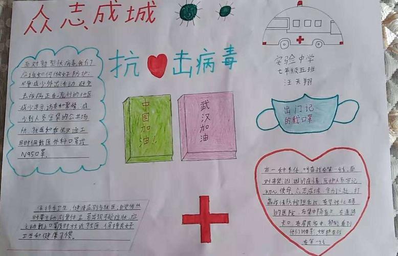 宁陵县第一实验小学五年级8班抗击疫情手抄报展示2020抗击疫情手抄报
