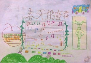 二年级音乐手抄报春天的音符手抄报版面设计图