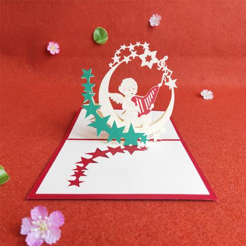 3d立体贺卡创意少女女孩女孩儿儿童节镂空剪纸贺卡