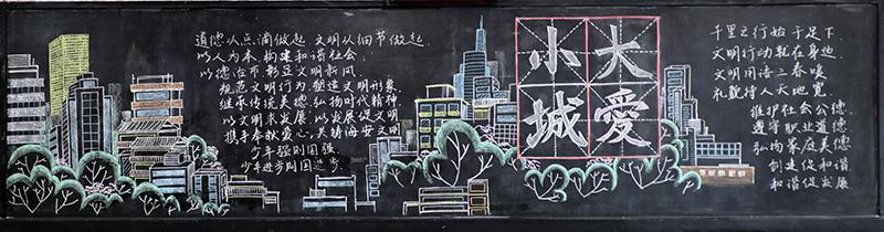 文明城市主题黑板报评比活动提高我校的学习氛围学习环境又开展创文