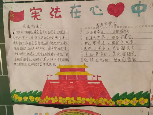 行兰陵县回族希望小学宪法宣传日手抄报活动 写美篇  美美的设计
