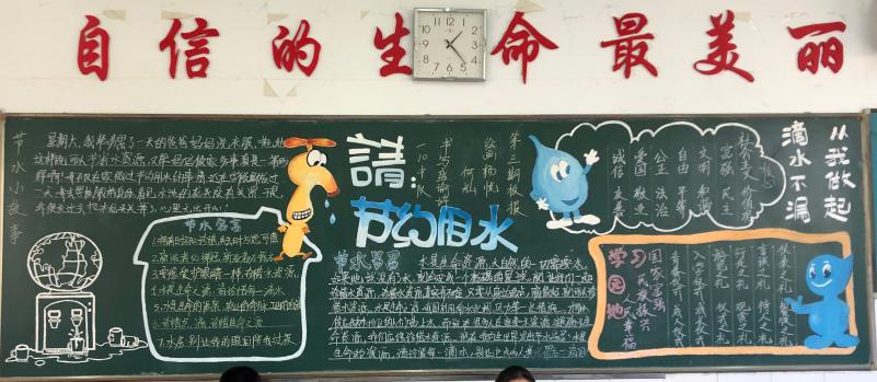 创建江苏省节水型学校湖中节水黑板报-节能管理- 常州市武进区