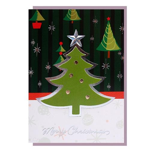 圣鹿 精致手工卡片 圣诞树装饰卡 圣诞节礼品 贺卡批发定制 g597-19