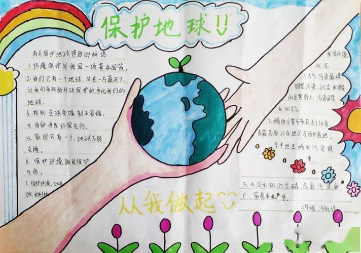 万荣县中小学生精心绘制手抄报助力世界环境日