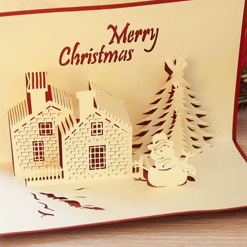 圣诞树立体贺卡圣诞节礼物卡片感恩3d手工创意礼物商务定制卡片