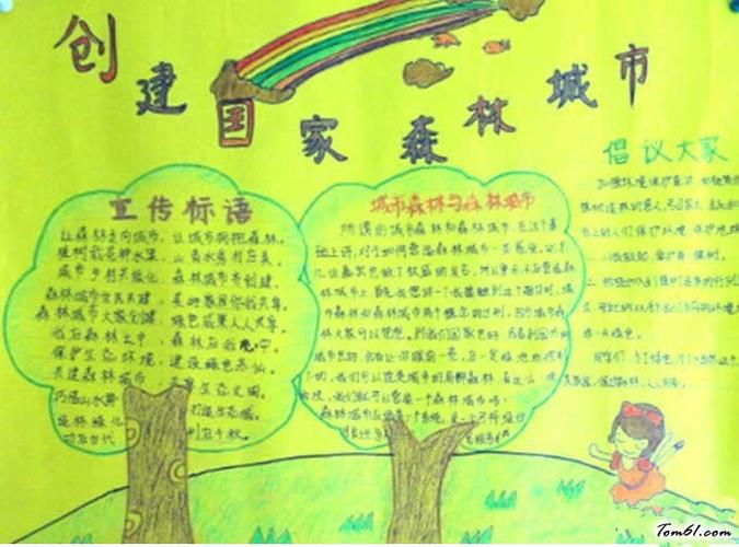 创森林城市手抄报版面设计图一手抄报大全手工制作大全中国儿童