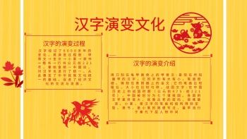 中国汉字演变文化白色红色古风手抄报