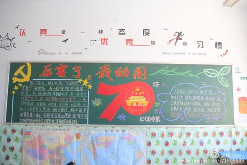 壮丽70载 奋进新时代热烈庆祝中华共和国成立70周年主题黑板报