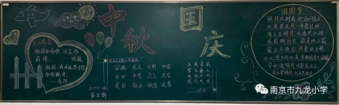 迎国庆贺中秋主题黑板报展示手机搜狐网