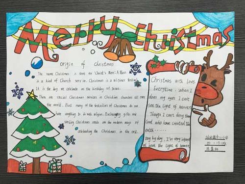 手抄报圣诞节 有关英语节板报的内容初一年级英语组全体教师组织学生