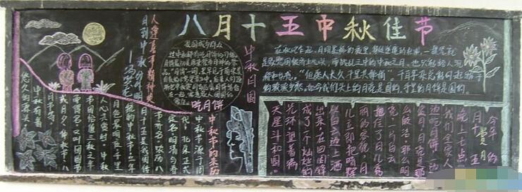我们的中秋节黑板报 中秋节黑板报图片素材-蒲城教育