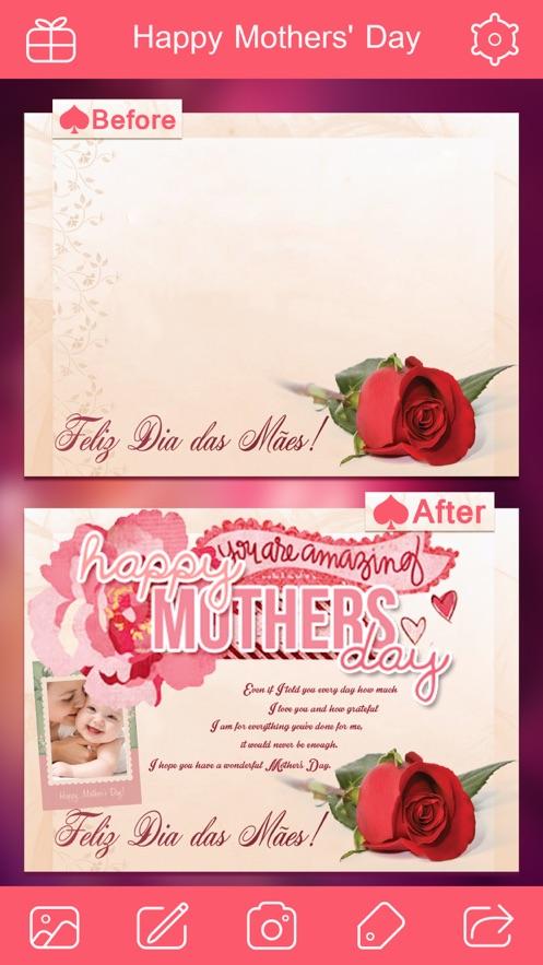 母亲节电子贺卡制作 - 浪漫的边框 精美的贴图给妈咪一个爱的纪念
