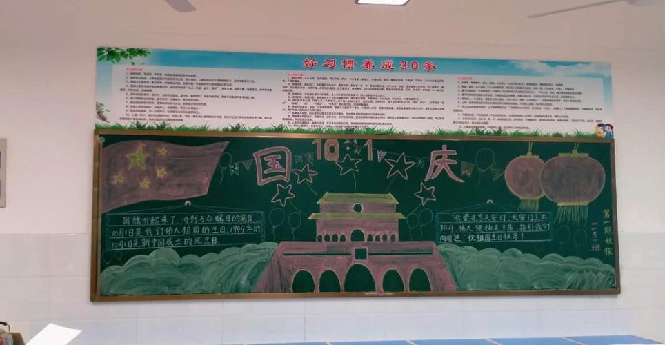 方城县第六小学开展心怀祖国喜迎国庆主题黑板报活动