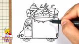 一分钟视频简笔画教你用冰淇淋车画出暑假手抄报作业
