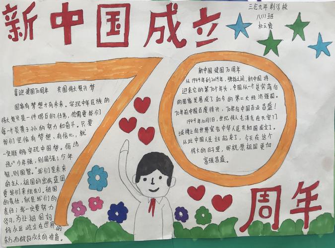 庆祝中华人民共和国成立70周年手抄报活动 写美篇通过本次活动不仅