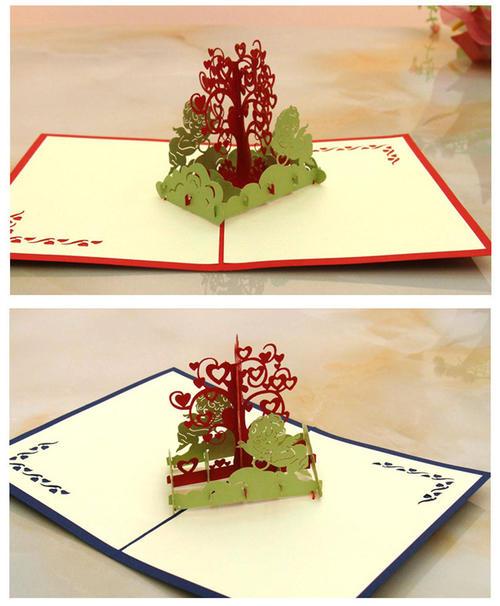 贺卡|喜道贺卡专业定制创意3d立体纸雕手工折纸型贺卡diy婚礼祝福礼品