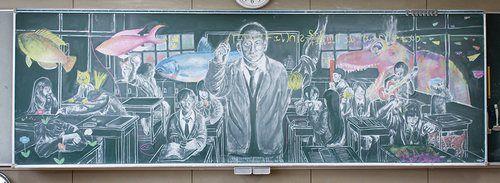 日本学生的黑板报逆天了 - 图片
