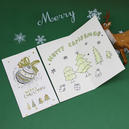 送朋友同学留言卡通卡片 平安夜祝福明信片 创意立体圣诞节贺卡