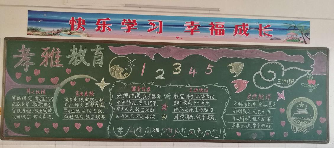 旭星学校孝雅教育之黑板报 写美篇  用孝行教育培养学生的善良之心