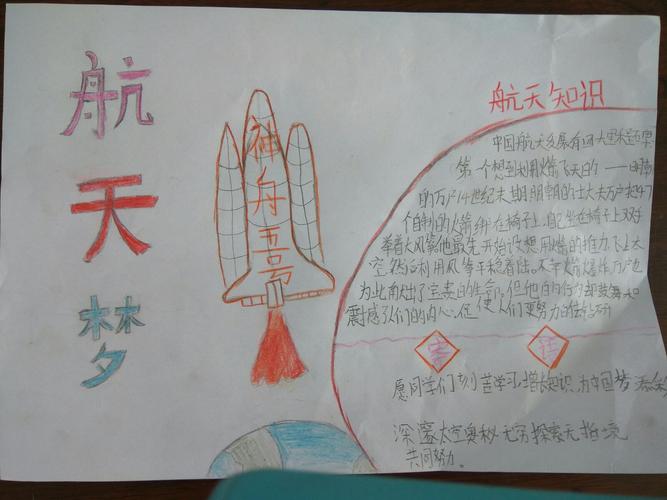 六年级一班手抄报展评 写美篇神舟六号载人飞船