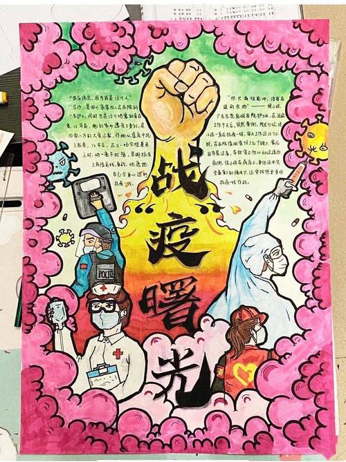 中国加油2021最新60张战胜新冠病毒抗疫情手抄报主题画为孩子收藏