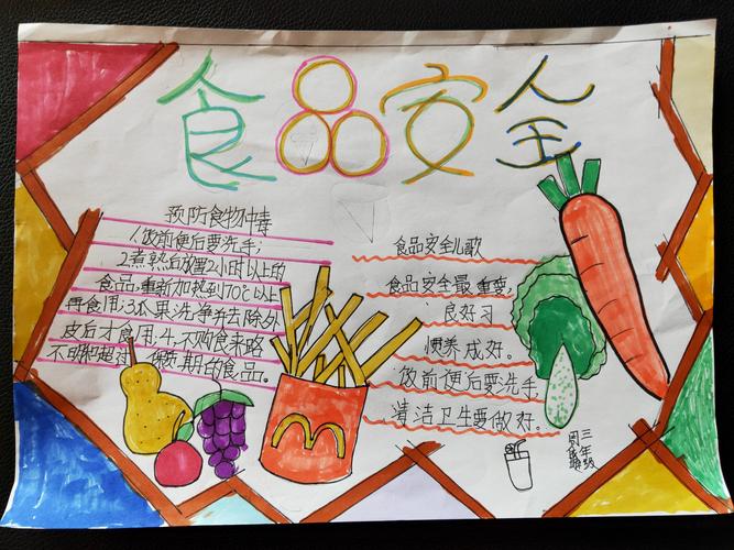 其它 周于庄学校食品安全教育手抄报展示三年级 写美篇