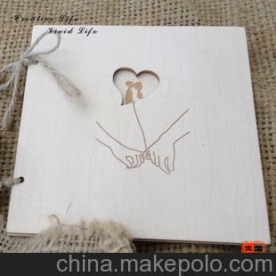 木质 爱情表白手工贺卡 纪念日情人节创意礼品 周年日祝福
