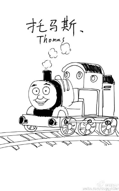 詹姆士小火车简笔画图片