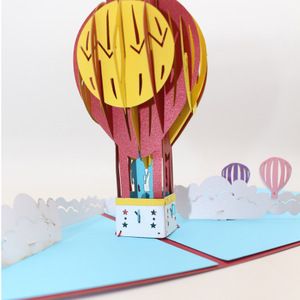 创意3d韩立体贺卡彩色热气球激光明信片摆件节日生日送女朋友礼物