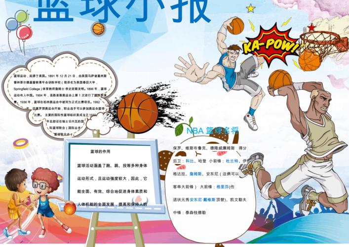 篮球运动电脑小报手抄报绘本pdf1页