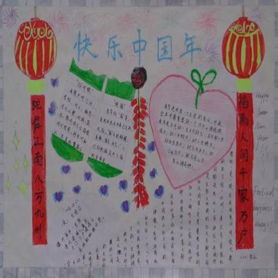 中国年手抄报2022幸福中国年手抄报绘画9张-图12022幸福中国年手抄报