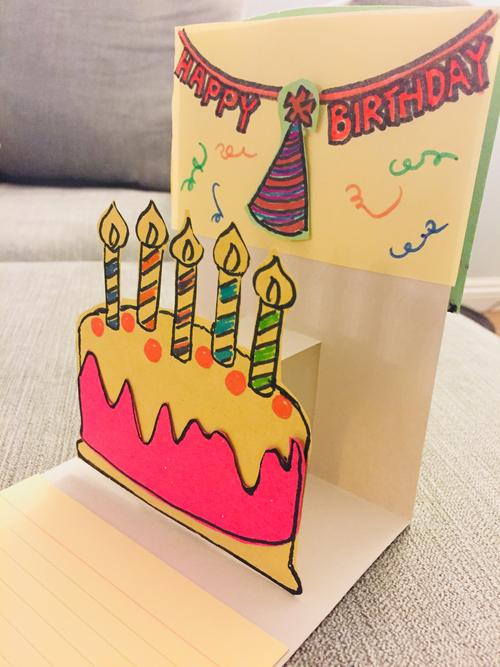 手工贺卡制作为厨师烘培的立体生日蛋糕贺卡