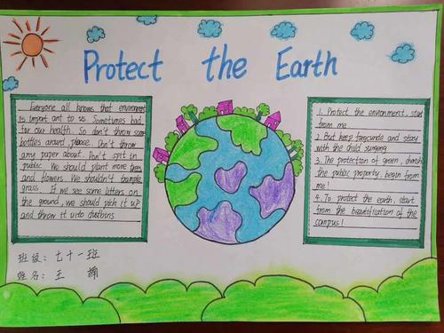 保护环境 人人有责周至二曲中学学生英语手抄报展示