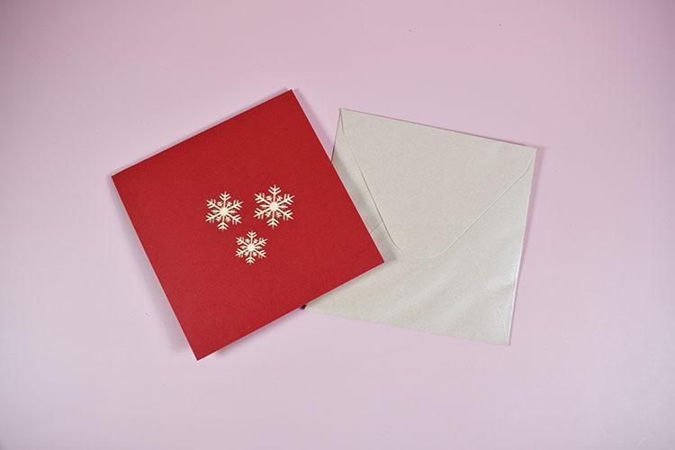 创意新年贺卡3d立体圣诞节卡片冬季雪花祝福贺卡批发