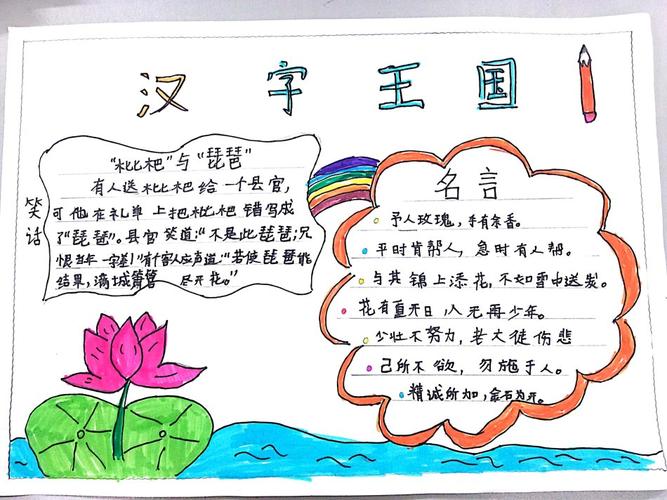 内容汉字小报有趣的汉字中国文字手抄报电子模板有趣的汉字手抄报神奇