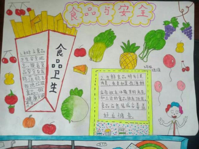 关于食品安全的图片 初中准格尔旗民族小学进行食品安全知识手抄报展