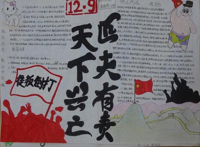 纪念129运动手抄报中国人不能忘记的历史