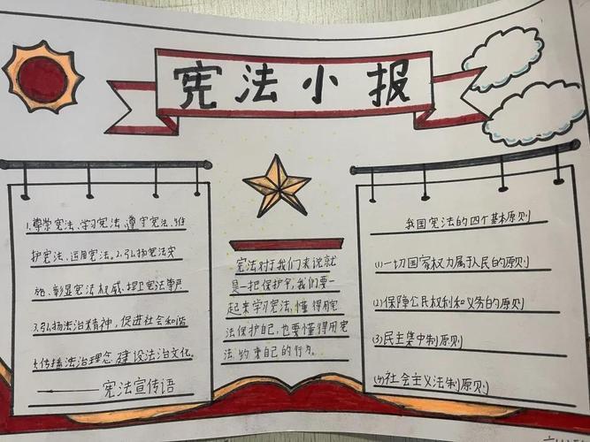 小学生四年级宪法晨读手抄报小学四年级手抄报