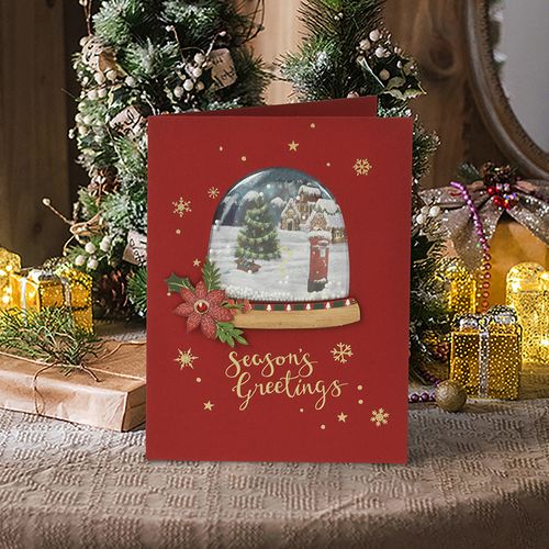 5张韩国创意高档烫金圣诞贺卡ins风圣诞节祝福感谢礼物卡片带信封