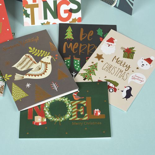 圣诞节贺卡信封套装2021年新款ins风圣诞节儿童祝福感谢留言卡片礼品