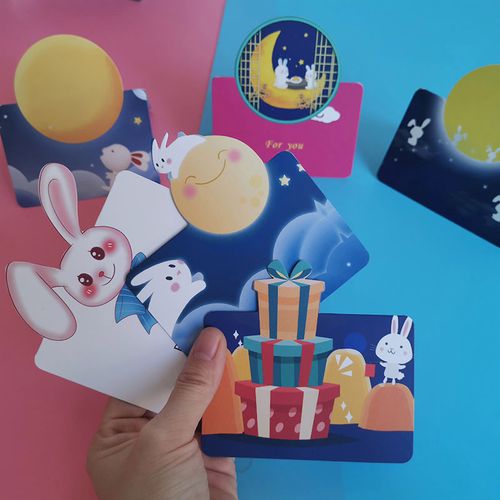 贺卡小卡片立体卡通可爱生日贺卡儿童小卡片纸礼物兔子心愿邀请卡