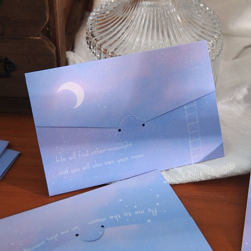 纸先生折叠贺卡 温柔月光唯美夜空装饰卡片 ins风素材留言卡片
