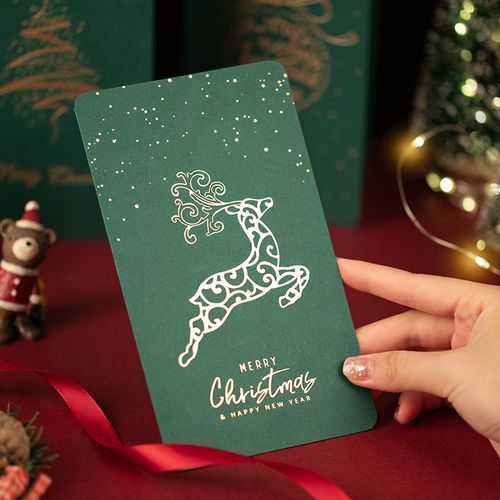 圣诞小卡片贺卡圣诞节空白明信片信封立体diy儿童创意潮流ins风感恩