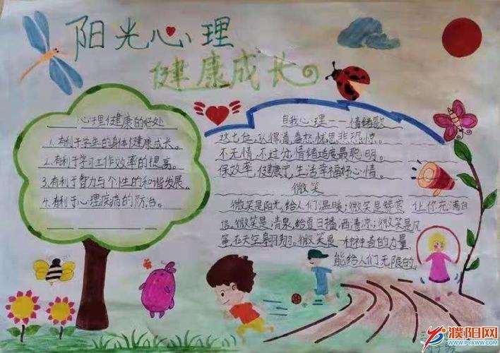 濮阳市第八中学开展阳光心理 健康成长主题手抄报活动快乐成长手抄报
