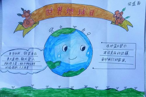纸房头小学六年级世界地球日绘画及手抄报作品集